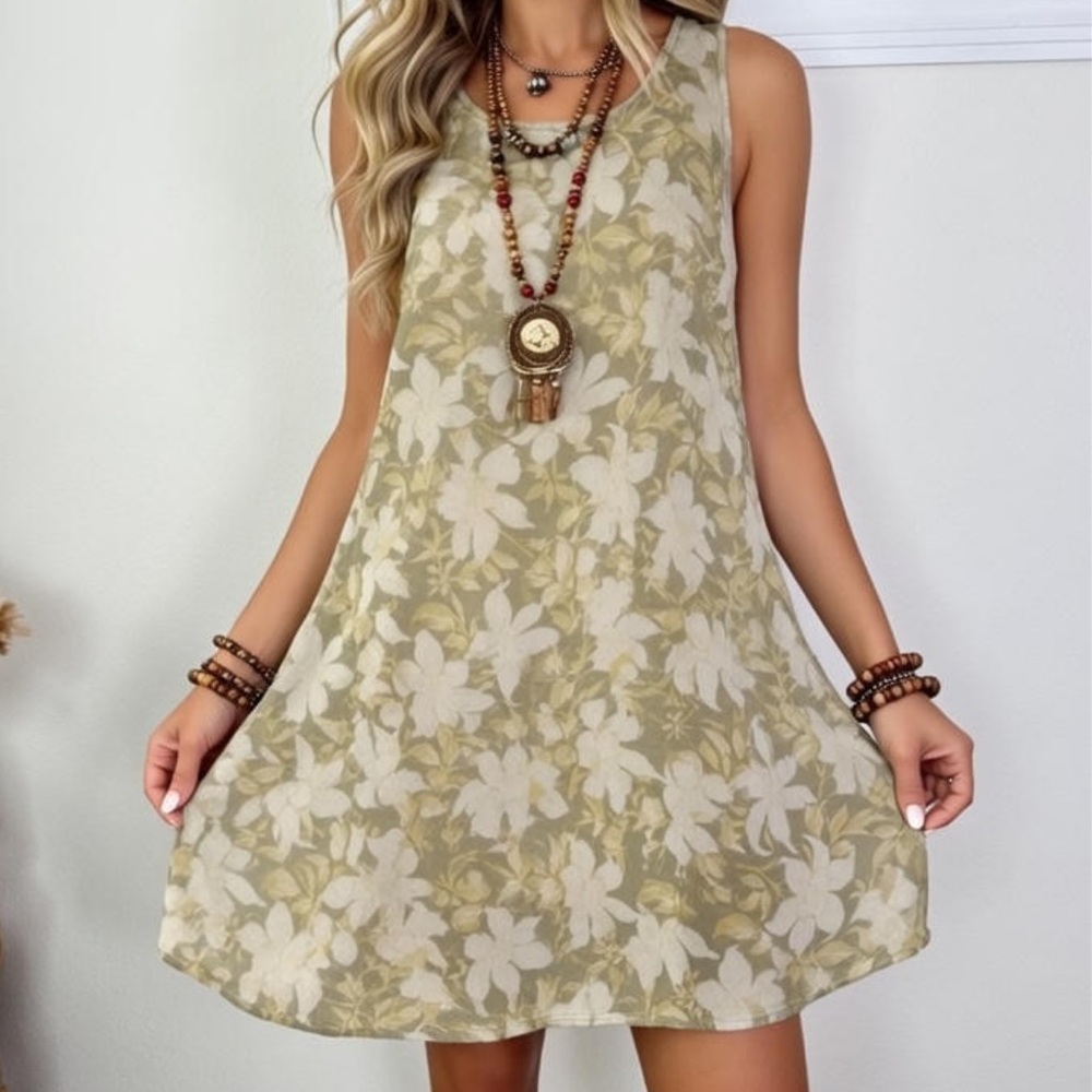 Vintage Boho Banana Republic Silk Floral Ethereal Dress
